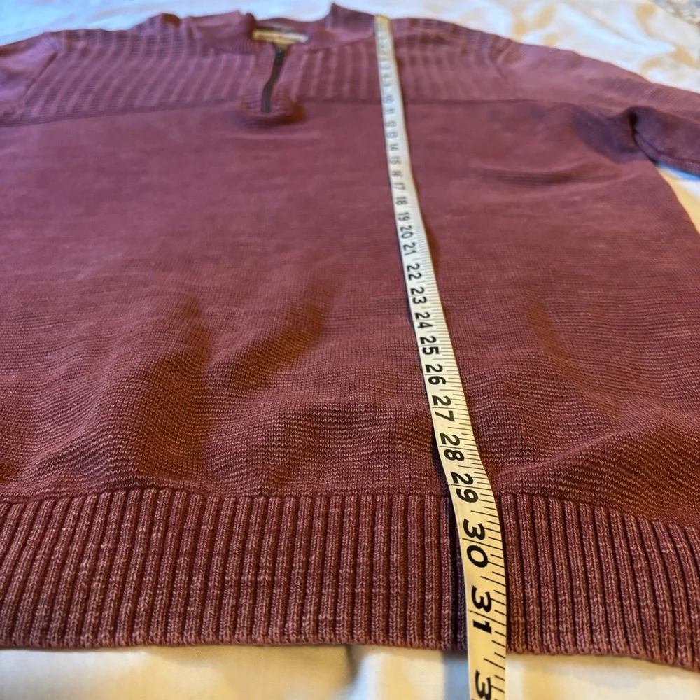 Tommy Bahama Half Zip Cotton Sweater Maroon Red Size XL Quarter Zip